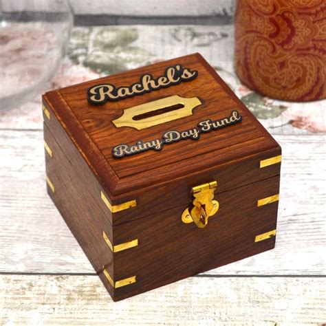 personalised wooden money boxes